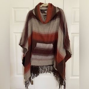 Free People Fringe Poncho Sweater OS